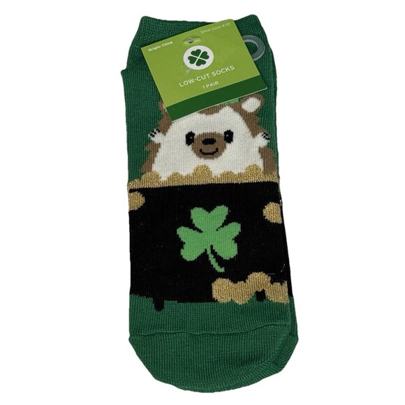 Set of 2 St Patrick’s Day Low Cut Gradient Shamrock Green Socks For Women NEW! - Picture 3 of 7